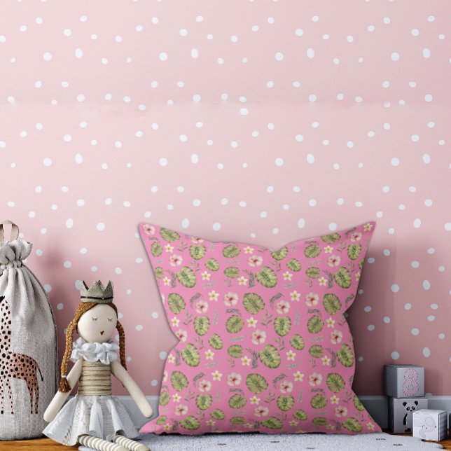 Almofada Travesseira de criança com estampa floral rosa em  (Criador carregado)