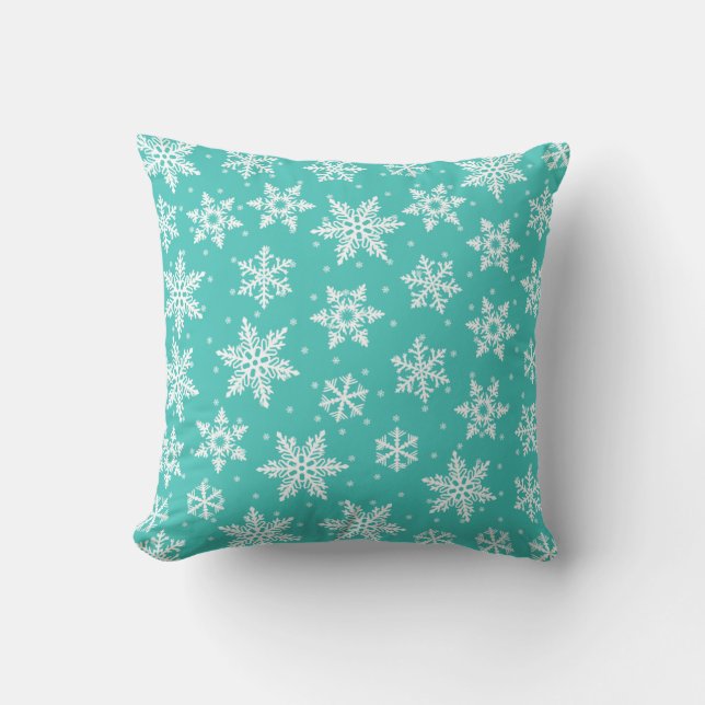 Almofada Travesseira de Férias com Padrão de Floco de Neve  (Frente)