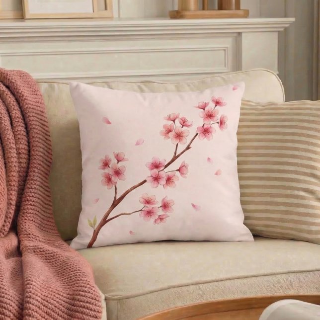 Almofada Travesseira de lançamento de Sakura japonesa de fl (Criador carregado)