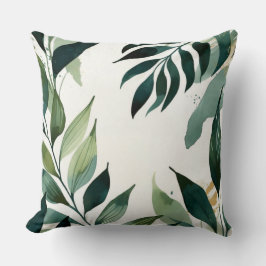 Almofada Travesseira de Luxo Esmeralda Verde Dourado Botâni