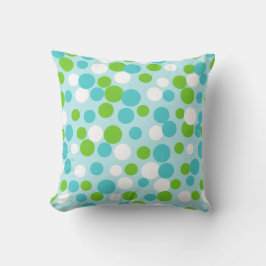 Almofada Travesseira de Verão Retro Lima Aqua Dots