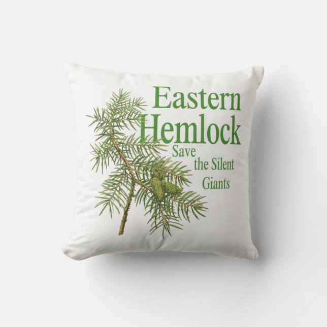 Almofada Travesseira Decorativa Botânica de Hemlock Orienta (Frente)