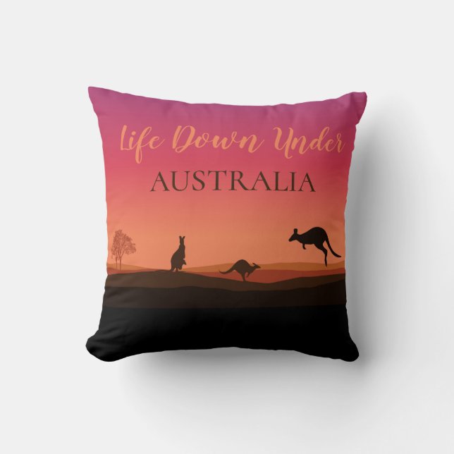 Almofada Travesseira Decorativa Canguru Austrália Life Down (Frente)