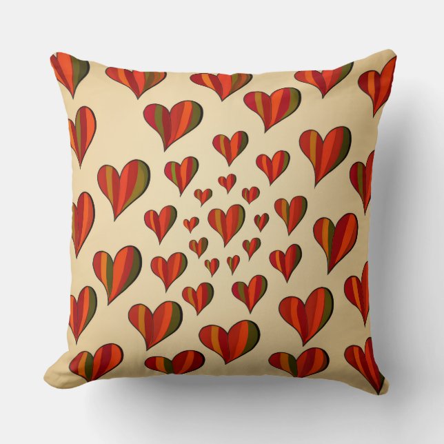 Almofada Travesseira Decorativa com Desenho de Coração Fibr (Frente)