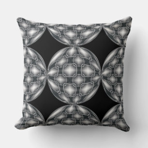 Almofada Travesseira Decorativa com Orbes de Metal Preto e