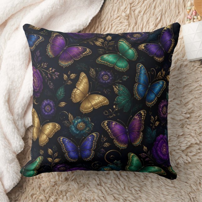 Almofada Travesseira Decorativa com Padrão de Borboleta Ele (Cobertor)