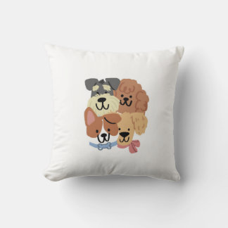 Almofada Travesseira Decorativa com Padrão de Cachorrinhos