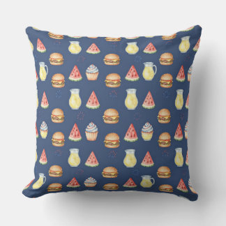Almofada Travesseira Decorativa com Padrão de Comida Doce e