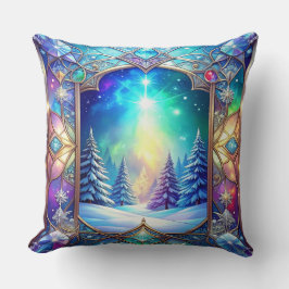 Almofada Travesseira Decorativa com Padrão de Vitral Orname