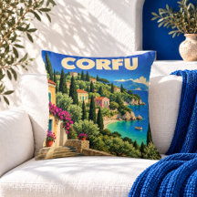 Travesseira Decorativa com Poster de Viagem de Cor