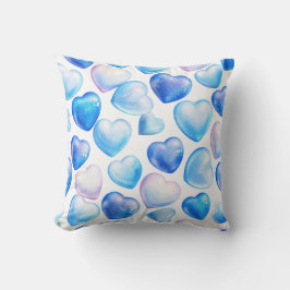 Almofada Travesseira Decorativa Coração Aquarela Azul