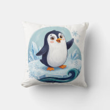 Travesseira Decorativa de Berçário Ártico de Pingu