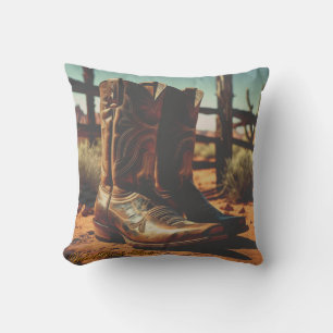Almofada Travesseira Decorativa de Botas de Cowboy Western