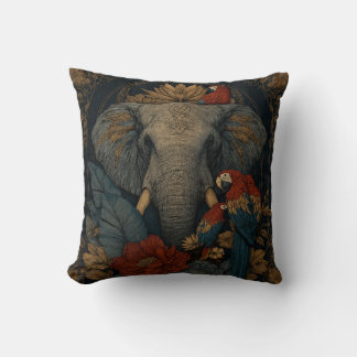 Almofada Travesseira Decorativa de Elefante & Papagaio Botâ