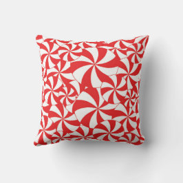 Almofada Travesseira Decorativa de Listras Vermelhas e Bran