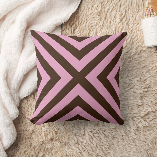 Almofada Travesseira Decorativa Geométrica Rosa Marrom (Cobertor)