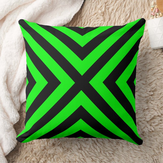 Almofada Travesseira Decorativa Geométrica Verde Neon (Cobertor)