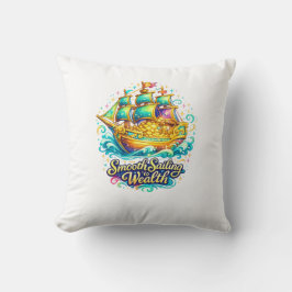 Almofada Travesseira Decorativa Navio do Tesouro Dourado |