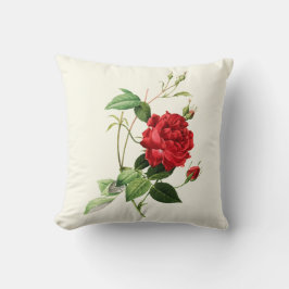 Almofada Travesseira Decorativa Rosa Vermelha Vintage