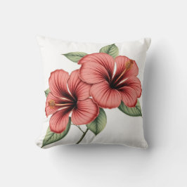 Almofada Travesseira decorativa Vintage Hibiscus