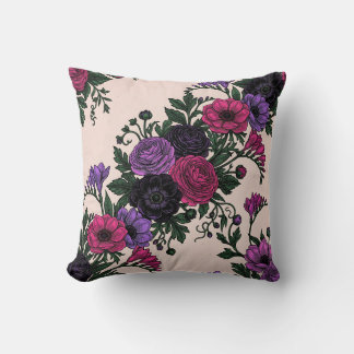 Almofada Travesseira Floral Midnight Bloom Zazzle