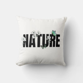 Almofada Travesseira Preta Branca e Verde da Natureza