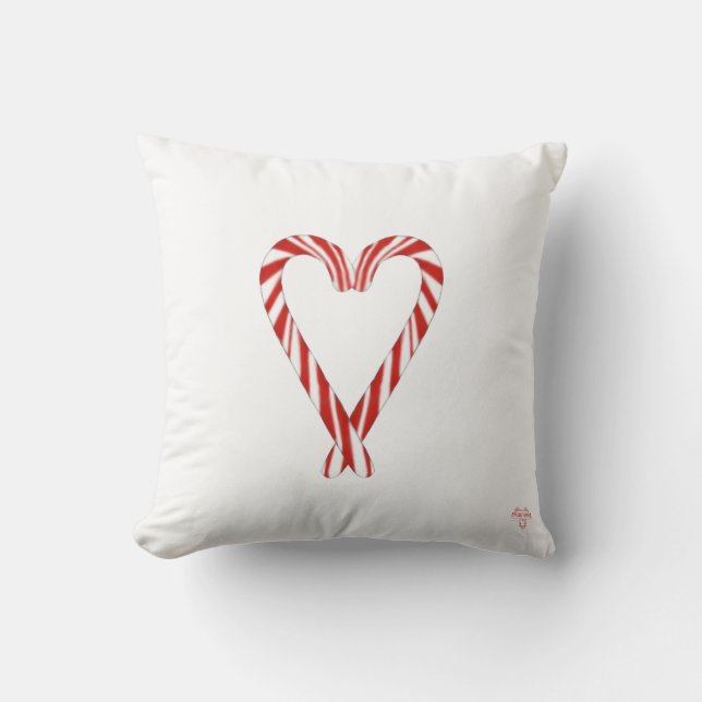 Almofada Travesseira Reversível Heart Candy Cane (Frente)