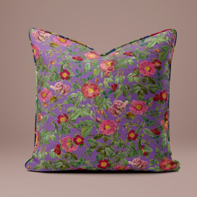 Almofada Travesseira Rosa Vintage em Lavanda Roxo (Criador carregado)