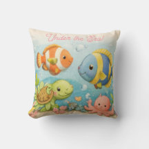 Travesseira Sob o Mar | Decoração Oceânica Infanti