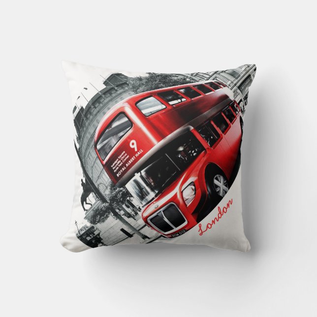 Almofada Travesseiro 16" de GRIG-STYLE Londres BusThrow x (Frente)