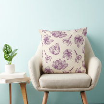 Travesseiro 20x20 Bege e Borgonha Floral