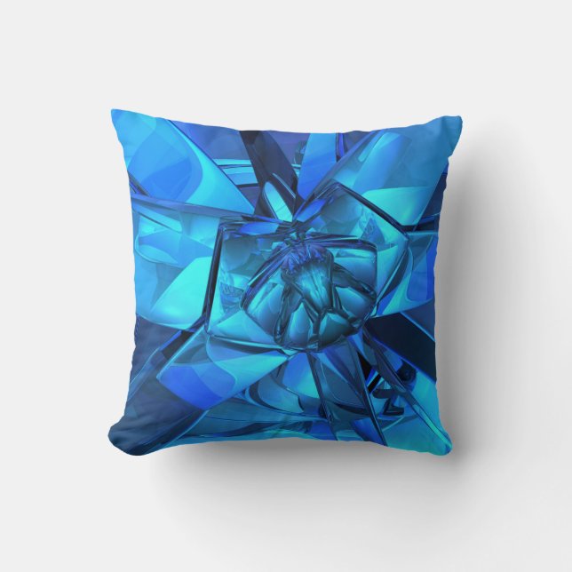 Almofada Travesseiro Abstrato Azul Sapphire (Frente)