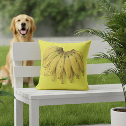 Almofada Travesseiro Amarelo de Banana para Exterior 40x40c