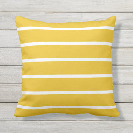 Almofada Travesseiro ao ar livre, amarelo e branco