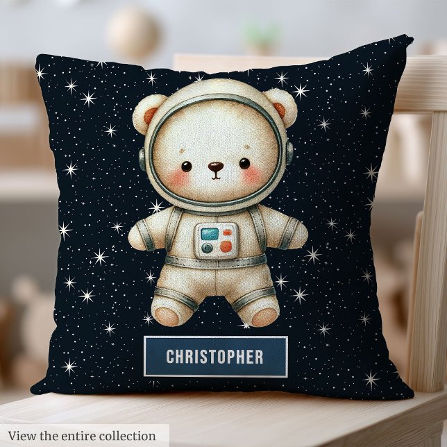 Almofada Travesseiro Astronauta Adorável do Urso de Teddy p (Baby Boy Decorative Pillow Astronaut Teddy Bear Art)