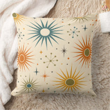 Travesseiro Atômico Sunburst Estilo Meados do Sécu
