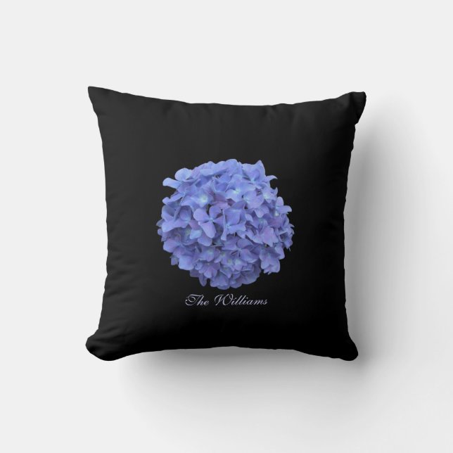 Almofada Travesseiro azul da flor da flor do Hydrangea (Frente)