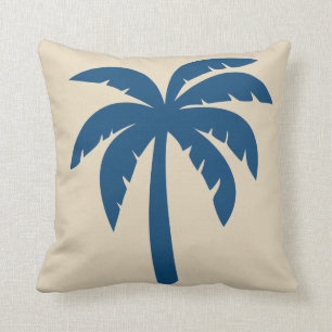Almofada Travesseiro azul da palmeira