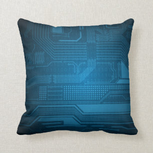 Almofada Travesseiro azul da tecnologia do código binário