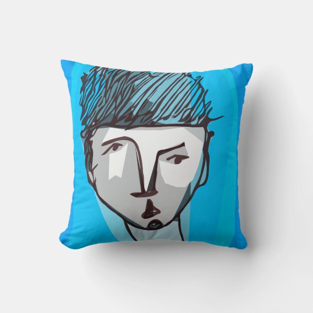 Almofada travesseiro azul do período (Frente)