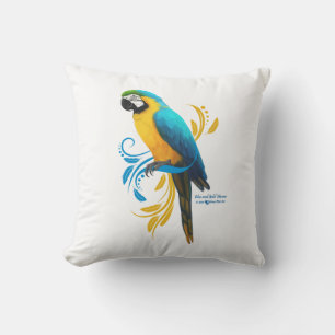 Almofada Travesseiro azul e Dourado para Macaw