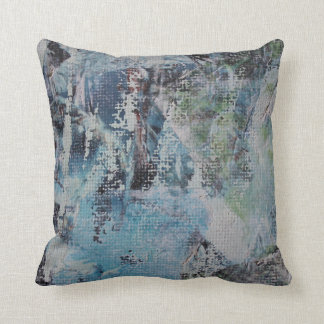 Almofada Travesseiro azul & verde abstrato do risco