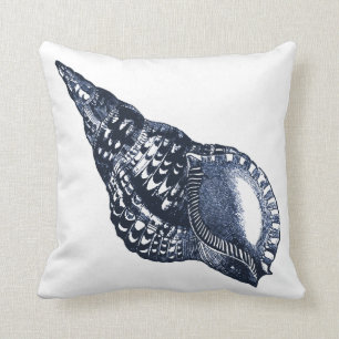 Almofada Travesseiro Azul Vintage Seashell