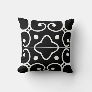 Almofada travesseiro azulejo espanhol preto e branco