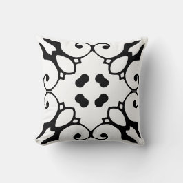 Almofada travesseiro azulejo espanhol preto e branco