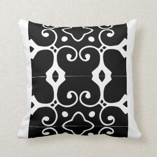 Almofada travesseiro azulejo espanhol preto e branco