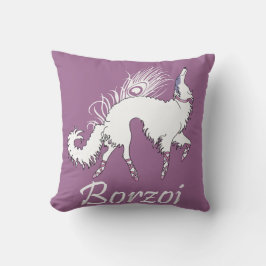 Almofada Travesseiro Ballet Borzoi Branco-Rosa