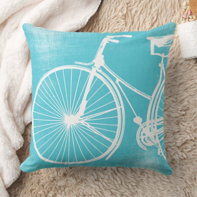 Almofada Travesseiro Bicicleta Branco da Cinza Azul (Cobertor)