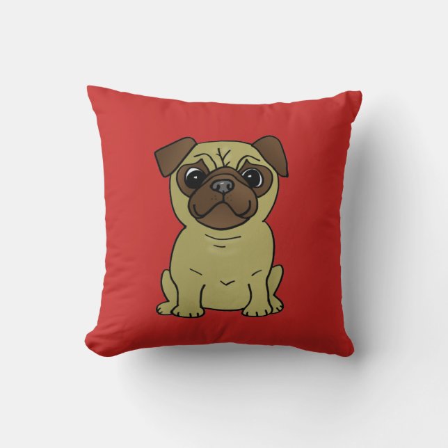 Almofada Travesseiro bonito do Pug (Frente)