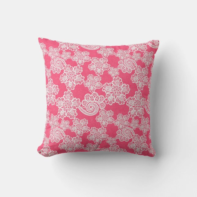 Almofada TRAVESSEIRO bonito PINK LACE (Frente)